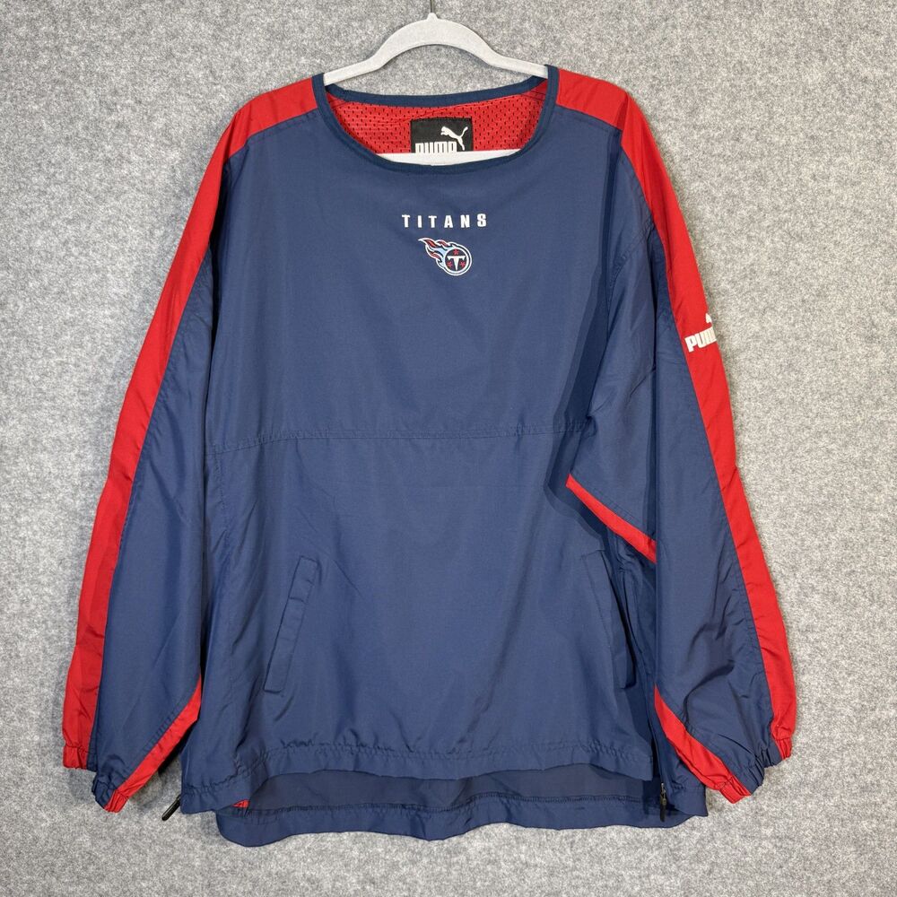 Puma NFL Titans Men's Long Sleeved Windbreaker Dark Blue Embroidered Size XL